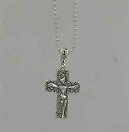 STERLING SILVER SMALL CRUCIFIX CROSS NECKLACE  