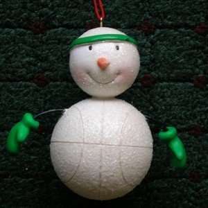  3 D Basketball Snowman Ornament