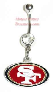 NFL FOOTBALL SAN FRANCISCO 49ERS DANGLE BELLY RING  