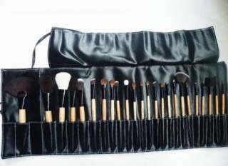 Brand New Pro 24 PCs Kits Cosmetic Brush Deluxe Make Up Set+ Roll Up 