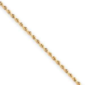   2mm, 10 Karat Yellow Gold, Diamond Cut Rope Chain   20 inch Jewelry