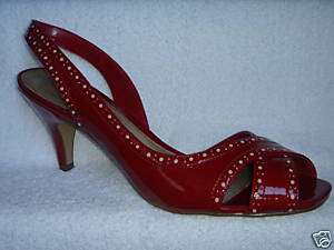 FIONI RED KELLI SLINGBACKS W/CROSSOVER VAMP SZ 6W  