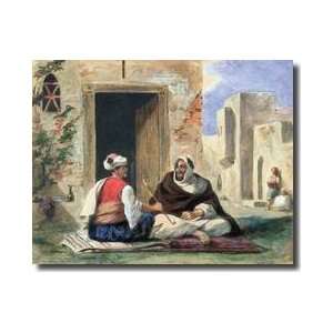  Arab Men Smoking In Front Of A House Giclee Print