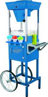Snow Cone Machine, Snowcone Shaved Ice Maker w/ Vintage Cart & Stand 