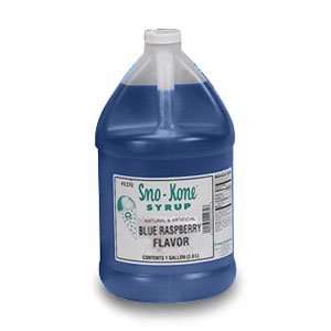   Ready to Use Blue Raspberry Sno Treat Syrup 6   1/2 Gallon Jugs / CS