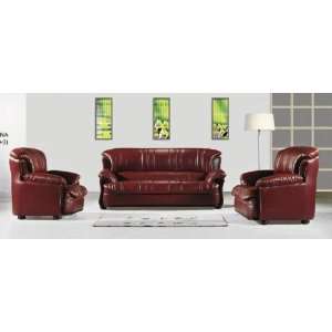 Contemporary Classic Design Furniture Leather Sofa Chair 3 Pieces Set 