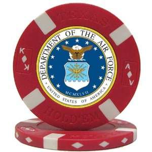   AIR FORCE Seal on Red Big Slick Texas Holdem Chip