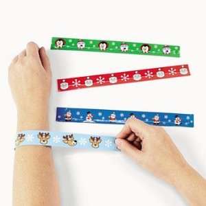  12 Christmas Character Slap Bracelets Toys & Games