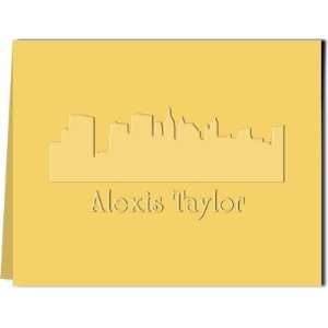   Impressions Embossed Personalized Stationery   New York Skyline Note
