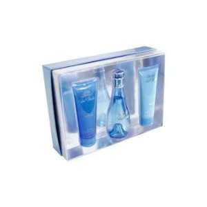 Cool Water by Zino Davidoff for Women   3 Pc Gift Set 3.4oz EDT Spray 