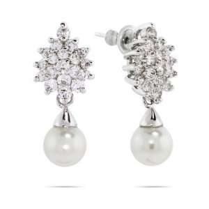  Clustering CZs with Pearl Drop Earrings Eves Addiction 