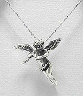 925 Silver Pixie Guardian Angel Wing Pendant Necklace  
