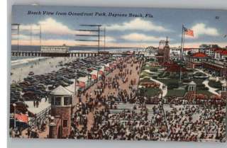 Linen Postcard From Oceanfront ParkDaytona Beach,FL  