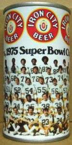 IRON CITY BEER ss Can 1975 PITTSBURGH STEELERS Football  