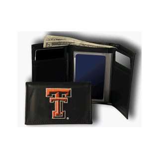  Texas Tech Red Raiders Embroidered Leather Tri Fold Wallet 