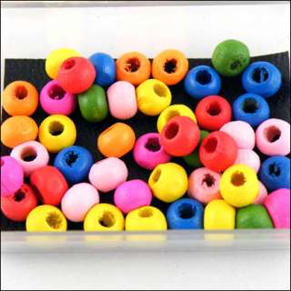 400Pcs Mixed Color Wood Round Spacer Beads 4x5mm LA924  