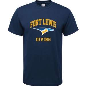  Fort Lewis College Skyhawks Navy Youth Diving Arch T Shirt 