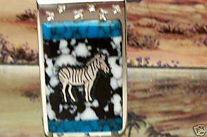Brian Yellowhorse Zebra Stone Money clip  