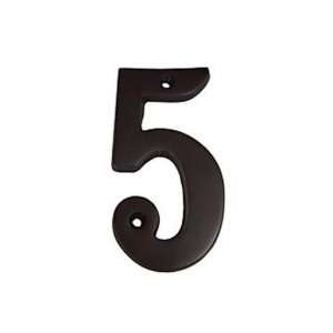 Taymor 25 ORBN45 25 BN Series Solid Brass 4 Inch House Number, 5, Oil 