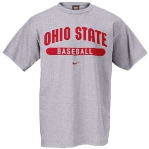  Nike Ohio State Buckeyes Ash Baseball T shirt Sports 