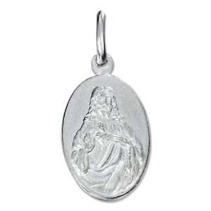  Sterling Silver High Polish Jesus Medal Charm. Jewelry