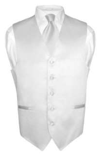 Mens SILVER GRAY Dress Vest and NeckTie Set for Suit or 