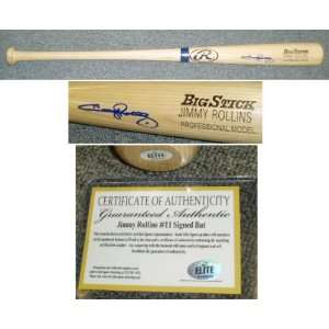Jimmy Rollins Signed Big Stick Name Engraved Bat  Sports 
