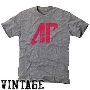 Austin Peay State Governors Ash Distressed Logo Vintage Tri Blend T 