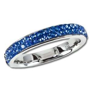  Ashley Arthur .925 Silver Sapphire Crystal Stackable Band 