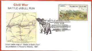 Civil War, Bull Run, First Manassas, Map,Special Cancel  