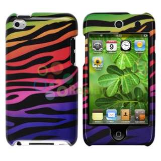 Colorful Zebra + Leopard Hard Skin Case Cover For iPod Touch 4 4th Gen 