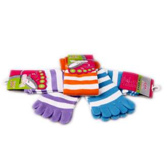 Cute Colorful Womens & Girl Color stripes five finger Toe Socks New 