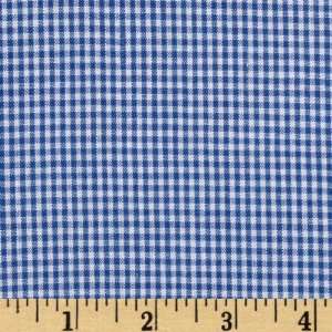   Shirting Small Checks White/Blue Fabric By The Yard Arts, Crafts