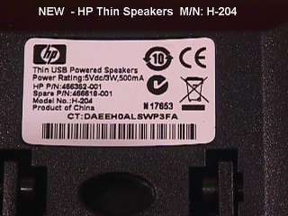 HP Thin USB Powered Computer Speakers   New Model H 204 HP/PN 466352 