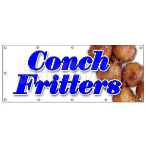  48x120 CONCH FRITTERS BANNER SIGN fried batter corn fritter 