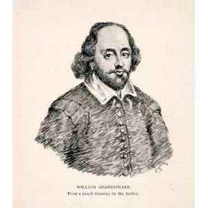 com 1925 Halftone Print William Shakespeare Author Playwright Costume 