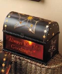 Always Kiss Me Goodnight Punched Metal Sentiment Light  