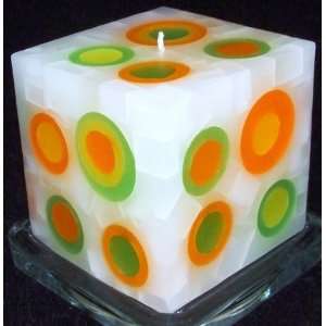  Orange Yellow Green Super ball Cube Candle