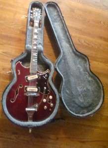 Vintage 1960s Kent Guitar Semi Hollow Body Rare  