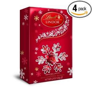 Lindor Truffles Holiday Box, Milk Snowflake, 4.2 Ounce Packages (Pack 