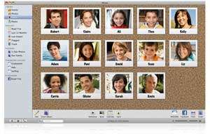 Organize your photos based on whos in them using Faces. Click to 