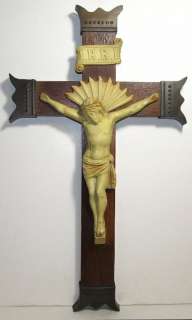   / Antique Mission Oak Arts & Crafts Crucifix/ Cross Corpus  
