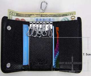 High quality leather trifold Wallet purse key bags & money keeper case 