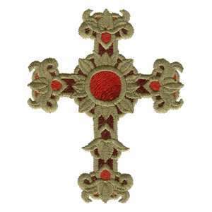 MEDIEVAL CROSS Religious Embroidered Iron on Patch  