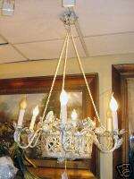 French Country Style Hanging Plant White Chandelier  