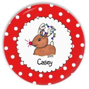  Red Dot Rudolph Personalized Melamine Plate