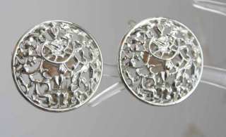 Coventry Exquisite Baroque Silvertone Filigree Earrings  