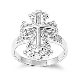   Brass Wedding & Engagement Ring Cross Ring 20MM ( Size 6 to 9) Size 6