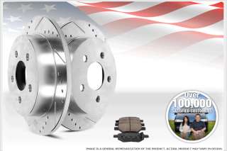 REAR KIT] PERFORMANCE CROSS DRILLED AND SLOTTED BRAKE ROTORS AND 