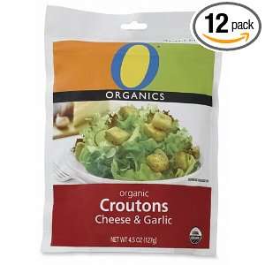 Organics Cheese And Garlic Croutons, 4.5 Ounce Bags (Pack of 12 